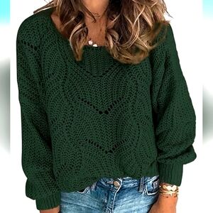 Women's Green Knit Sweater L